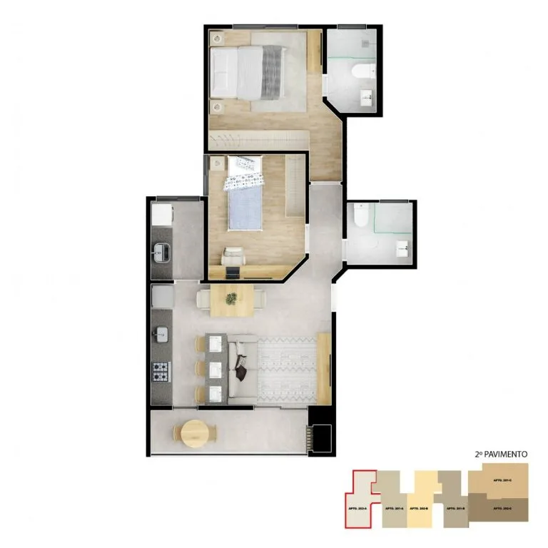 Planta 6 · 2º pavimento do Residencial Privilege em Meia Praia, Navegantes